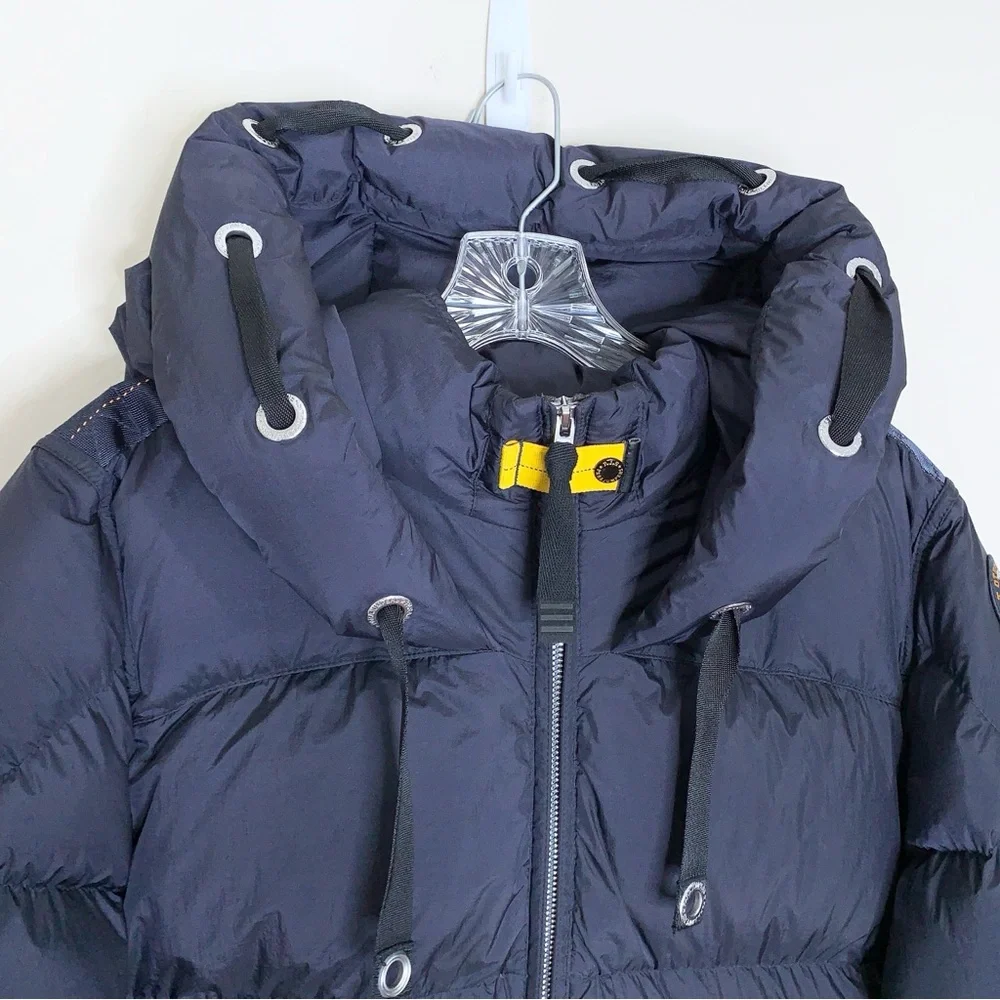 Parajumpers Panda Long Down Jacket (Sz L) Hooded Puffer Coat Navy - Picture 5 of 16